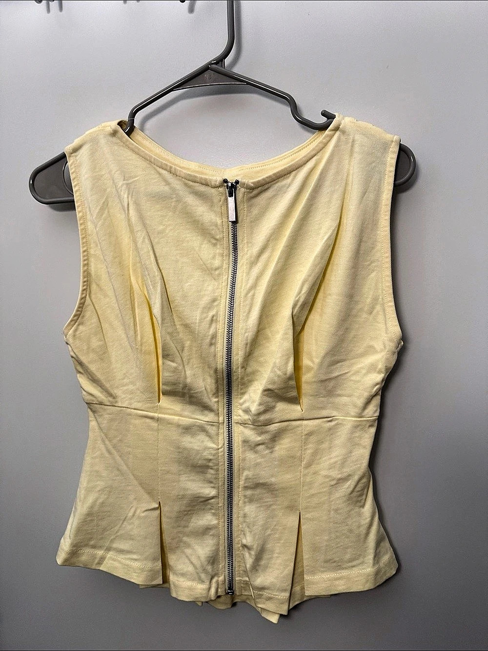 Zara Yellow Peplum Zip Top Size Medium